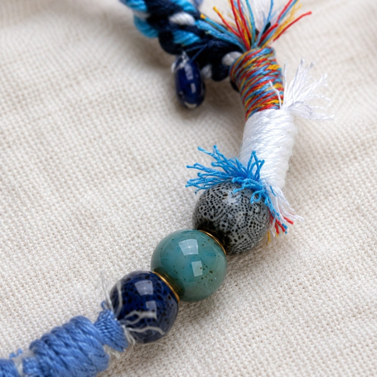 LHARI blue wind prayer cord bracelet 04