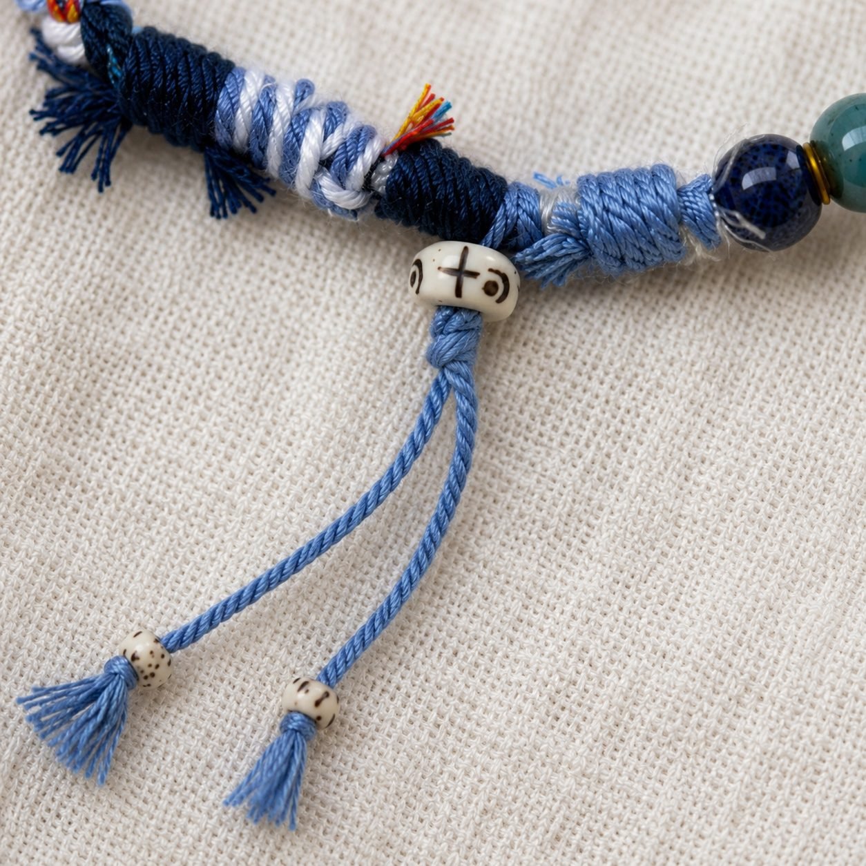 LHARI blue wind prayer cord bracelet 05