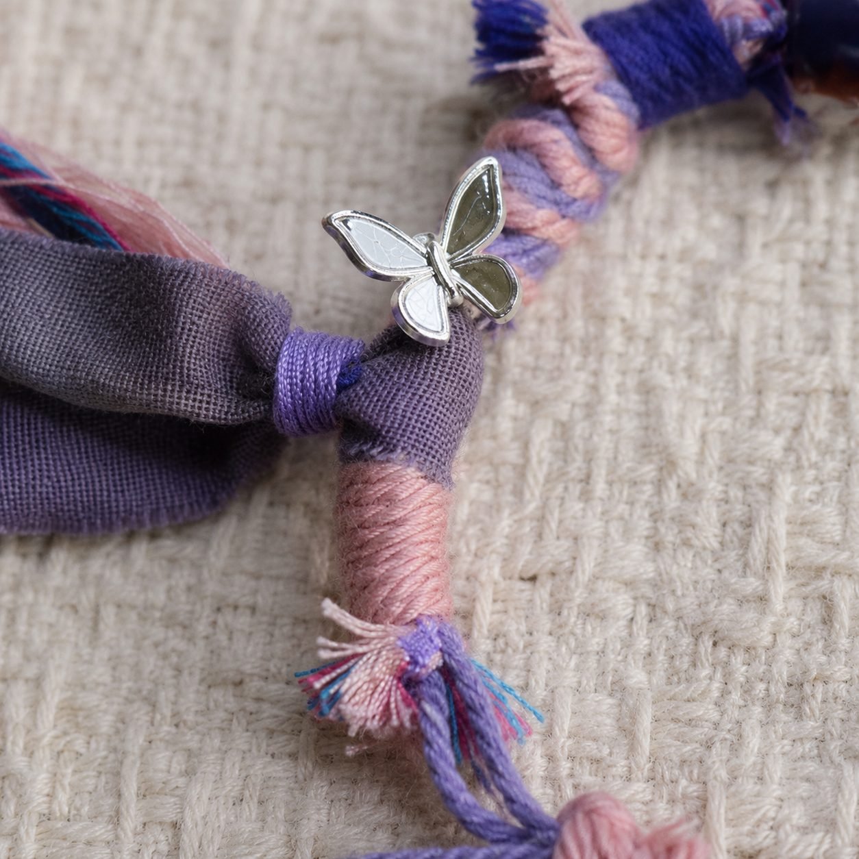 LHARI lilac butterfly prayer cord bracelet 03