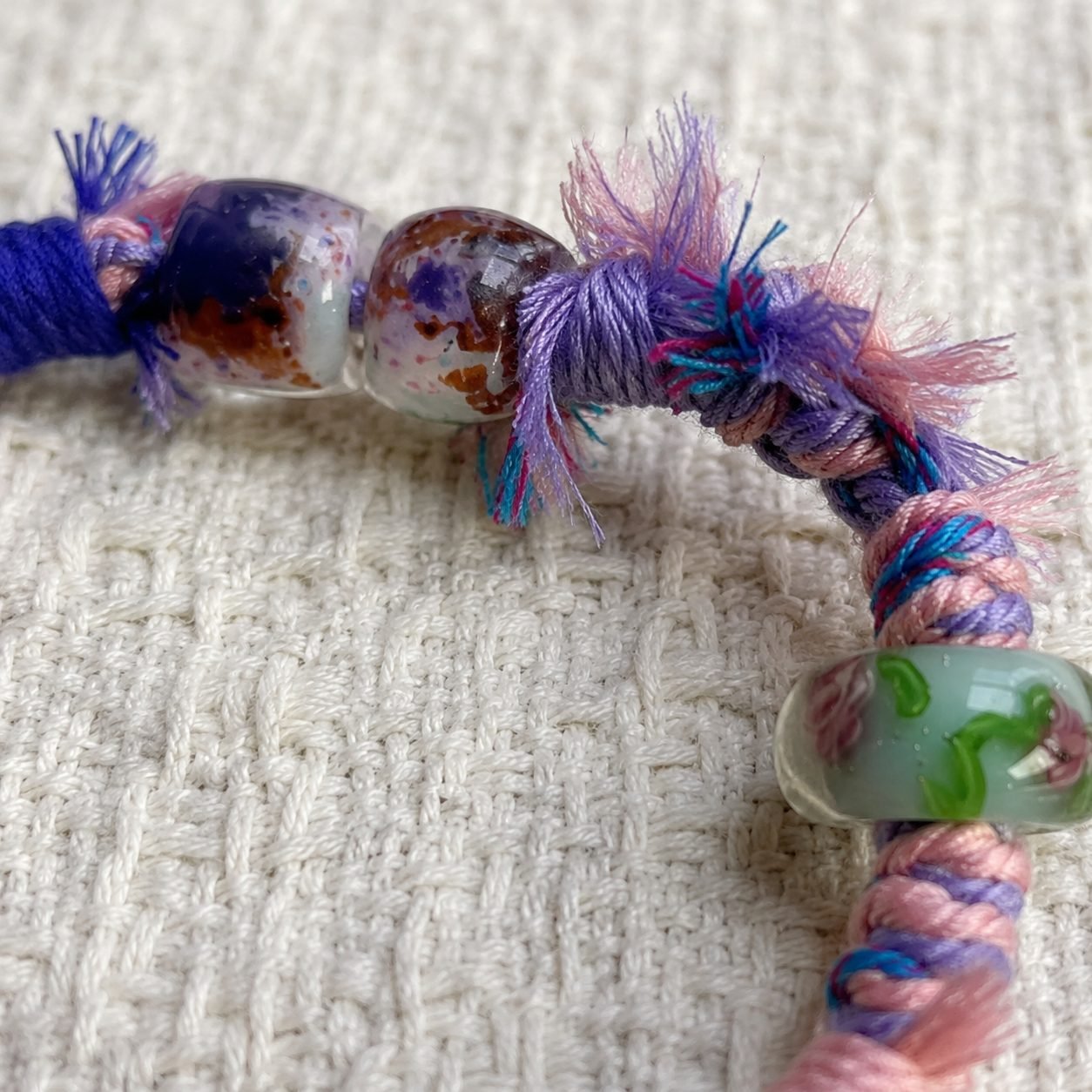 LHARI lilac butterfly prayer cord bracelet 04