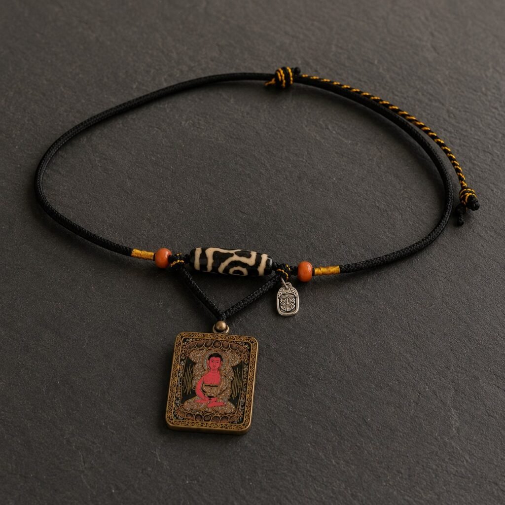 LHARI The Dzi Reliquary black background 45-degree view