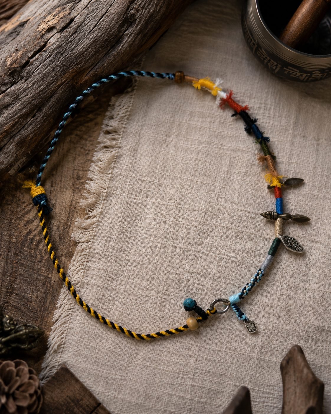 LHARI wind prayer cord necklace 07